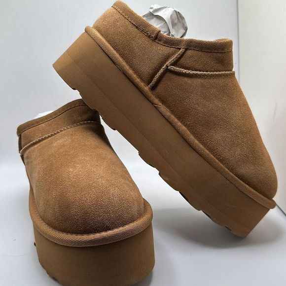 CUSHIONAIRE Women's Genuine Suede Cozy Mule Platform +Memory Foam 8 CHESTNUT - Picture 6 of 7